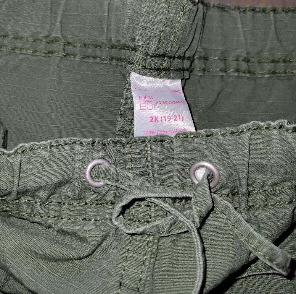No Boundaries Green Drawstring Cargo Skirt NWT - Picture 4 of 5